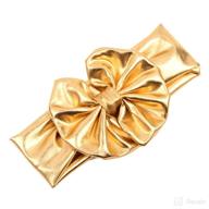 👑 golden bronzing gilding headband: stylish metallic messy big bows for baby girls - ja61 logo