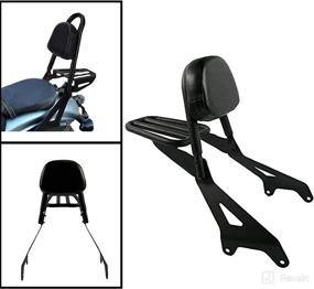 img 4 attached to Worldmotop Backrest Sissy Bar Rear Luggage Rack for Yamaha Bolt XV950 XV 950 XVS950 2013-2019: Detachable Backrest Passenger Seat with Luggage Rack