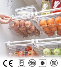img 3 attached to Kitchen Fridge Organizer Bins - MDHAND Pull-Out Drawer For Fruit And Vegetable Storage, Ideal For Refrigerator Shelf Under 0.6"", Perfect Pantry Organizer For A Tidy And Organized Home