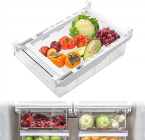 img 4 attached to Kitchen Fridge Organizer Bins - MDHAND Pull-Out Drawer For Fruit And Vegetable Storage, Ideal For Refrigerator Shelf Under 0.6"", Perfect Pantry Organizer For A Tidy And Organized Home