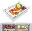 kitchen fridge organizer bins - mdhand pull-out drawer for fruit and vegetable storage, ideal for refrigerator shelf under 0.6"", perfect pantry organizer for a tidy and organized home logo