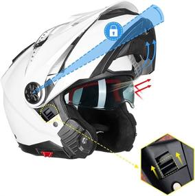 img 1 attached to ILM Motorcycle Full Face Modular ATV Helmet Three In One Casco With Pinlock Anti Fog Visor For Men Women DOT Model-909F(White S)