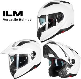 img 2 attached to ILM Motorcycle Full Face Modular ATV Helmet Three In One Casco With Pinlock Anti Fog Visor For Men Women DOT Model-909F(White S)