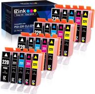 e-z ink (tm) 20-pack compatible ink cartridge replacement for canon pgi220 pgi-220 cli221 cli-221 – mx870 mx860 mp620 mp560 mp980 – includes 4 large black, 4 cyan, 4 magenta, 4 yellow, 4 small black logo