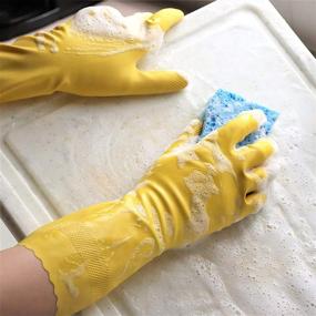 img 2 attached to Playtex Handsaver Reusable Rubber Gloves Cleaning Supplies ... Gloves