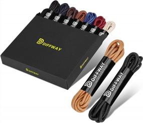 img 4 attached to Upgrade Your Style With DIFFWAY Premium Round Colored Dress Shoe Laces - 8 Pairs Ideal For Oxford & Chukka Shoes For Men And Women