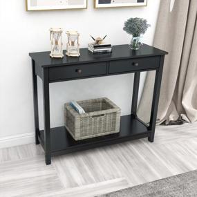 img 2 attached to Stylish TaoHFE Console Table With Drawers For Organized Entryway - Ideal For Small Hallways