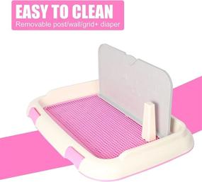 img 1 attached to Train Your Pet With Ease: LONABR Dog Potty Tray With Post And Wall For Efficient Potty Training