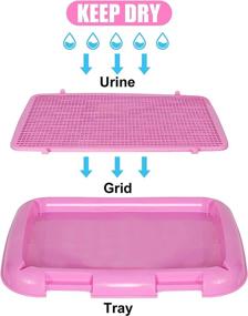 img 3 attached to Train Your Pet With Ease: LONABR Dog Potty Tray With Post And Wall For Efficient Potty Training