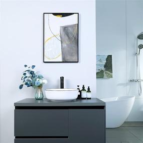 img 2 attached to Обновите свою ванную комнату с помощью белой керамической раковины и смесителя YOURLITE - круглый дизайн 16,3 дюйма