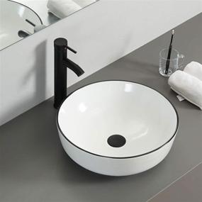 img 3 attached to Обновите свою ванную комнату с помощью белой керамической раковины и смесителя YOURLITE - круглый дизайн 16,3 дюйма