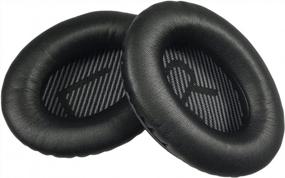 img 2 attached to Upgrade Your Listening Experience With Black Replacement Ear-Pads Cushions For Bose Headphones - Compatible With QC15, 25, 35, 2 & Others