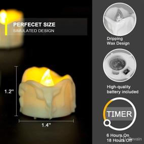 img 3 attached to 🕯️ BEICHI 24PCS Flameless LED Tea Light Candles with Timer for Home Party Decorations - Battery Operated Votive Tea Lights with 6 Hours On and 18 Hours Off in 24 Hours Cycle Warm White Light