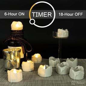 img 2 attached to 🕯️ BEICHI 24PCS Flameless LED Tea Light Candles with Timer for Home Party Decorations - Battery Operated Votive Tea Lights with 6 Hours On and 18 Hours Off in 24 Hours Cycle Warm White Light