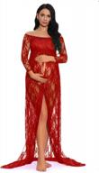 off shoulder lace maternity gown split front maxi photography dress - ziumudy logo