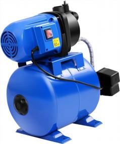 img 3 attached to Blue Goplus 1.6HP Jet Pressurized Home Irrigation Garden Water Pump With Tank For Shallow Well, Pumping Up To 1000GPH With 1200W Power