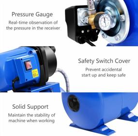 img 1 attached to Blue Goplus 1.6HP Jet Pressurized Home Irrigation Garden Water Pump With Tank For Shallow Well, Pumping Up To 1000GPH With 1200W Power