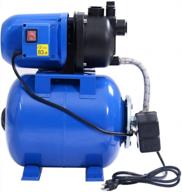 blue goplus 1.6hp jet pressurized home irrigation garden water pump with tank for shallow well, pumping up to 1000gph with 1200w power logo