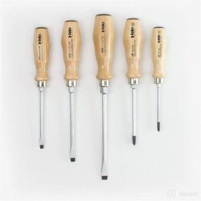 img 3 attached to 🛠️ Felo 22155 MF Slotted and Phillip Screwdrivers 5PC Set with Wood Handle & Matte Blade - Made in Germany