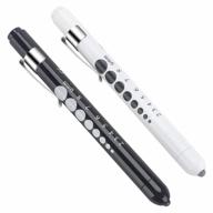 2-pack cavn led penlights with pupil gauge for nurses & doctors - reusable medical penlight set for nursing students (black & white) логотип