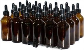 img 2 attached to Получите 24 упаковки по 4 унции. Круглые стеклянные бутылки Amber Boston с капельницами от GBO GLASSBOTTLEOUTLET.COM