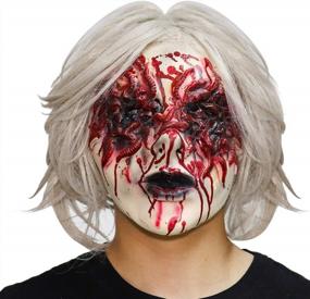 img 4 attached to Creepy Devil Horror Mask For Halloween Costume Cosplay Реквизит - Красный - Идеально подходит для мужчин и женщин