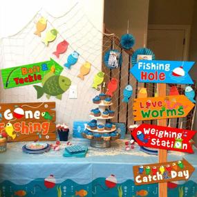 img 1 attached to Gone Fishing Party Welcome Signs: Perfect Summer Birthday Decorations & Favor Ideas