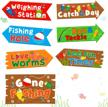 gone fishing party welcome signs: perfect summer birthday decorations & favor ideas logo