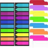 680-piece set of fluorescent translucent sticky note flags and index tabs for binders - writable, repositionable, and colored page markers labels for notes, books, and files (index tabs) logo