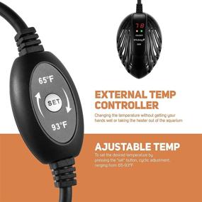 img 2 attached to 🐠 Enhanced Orlushy 100W Mini Submersible Aquarium Heater - External Temp Controller, Built-in Thermometer Ideal for Small Fish Tanks