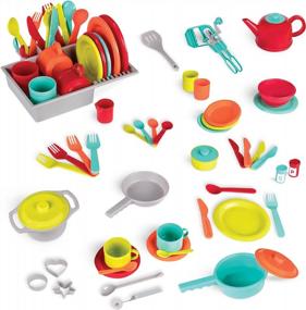 img 1 attached to Battat Deluxe Kitchen Pretend Play 🍳 Toy Set: 71-Piece Accessory with Pots & Pans