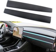 🚗 dxgtoza tesla model 3 model y abs dashboard wrap cover - matte black upgrade for model 3 / y 2016-2022 - enhance dashboard accessories логотип