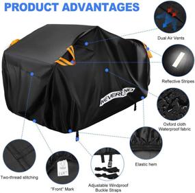 img 2 attached to 🛡️ NEVERLAND ATV Cover 300D Heavy Waterproof - Protect Your Polaris Sportsman, Yamaha Grizzly, Honda FourTrax, Kawasaki KFX, and More - Air Vents, Reflective Strips, Buckle Straps - Up to 78.74x37.4x41.73inch