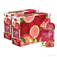🍎 happy baby organics clearly crafted stage 2 baby food apples, guavas & beets - 4oz pouches (pack of 16) | buy now! logo