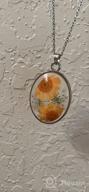 img 1 attached to FM FM42 Multicolor Daisy Pressed Flowers Queen Anne's Lace Transparent Oval Pendant Necklace: A Vibrant and Elegant Accessory (Available in 4 Colors) review by Matt Louis