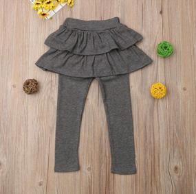 img 3 attached to Cotton Stretch Tutu Skirt Leggings Tights Pants One Piece Outfit For Baby Girls By Imcute Kids