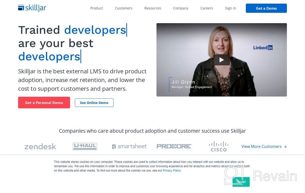 img 1 attached to Skilljar Customer Education Platform review by Michael Cleveland
