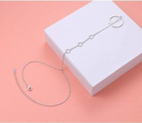 img 2 attached to S925 Sterling Silver Adjustable Finger Ring Bracelet Hand Harness Chain Set For Women
