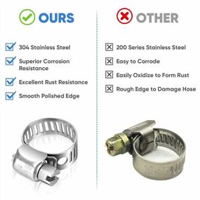 img 1 attached to 20-Piece Hose Clamp Set - 5/8''–1'' Worm Gear Hose Clamps Made Of Durable 304 Stainless Steel For Intercooler, Plumbing, Tube, Fuel Line And Pipe Connections