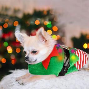 img 3 attached to 🎄 Stylish Sebaoyu Christmas Dog Dresses: Winter Pet Sweater with Color Light for Festive Doggy Cosplay Apparel and Party Outfit