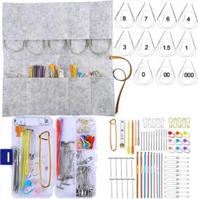 img 4 attached to Complete Knitting Set For Beginners - 11 Stainless Steel Lace Circular Knitting Needles, 9 Aluminum Crochet Hooks, And Knitting Weaving Tools For Seamless Projects