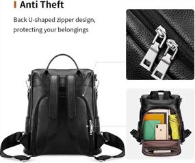 img 3 attached to Women'S Leather Anti-Theft Rucksack Backpack Purse Shoulder Bag Travel Daypack Large