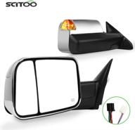 🔍 scitoo towing mirrors (pair) for 2010-2015 ram 1500 2500 3500, 2009-2010 dodge ram 1500 2500 3500 - chrome caping, power heated, signal side view mirrors logo