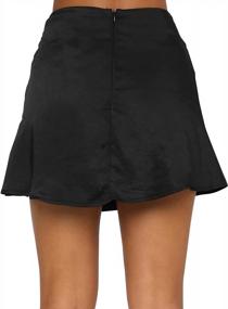 img 3 attached to LYANER Women'S Casual Floral Print Satin Silk High Waist Zipper Mini Short Skirt