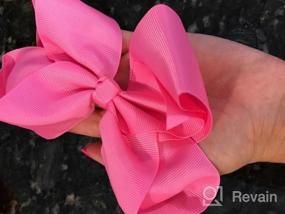 img 2 attached to Pink 6 Inch Cheerleading Hair Bows With Alligator Clips