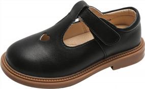 img 4 attached to Girls T-Strap Mary Jane Flats - Perfect For School Uniform, Casual Walking, And Dress Up