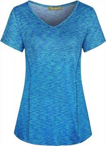 img 4 attached to Women'S Kimmery V-Neck Short Sleeve Workout Yoga Tops