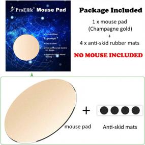 img 2 attached to Premium Aluminum Metal Mouse Pad - 7.87-Inch Round, Waterproof & Anti-Skid Spot Mat For Home Office Laptop Computer Accessories (Champagne Gold)