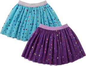 img 4 attached to 👗 DaniChins Girls' Layered Princess Purple Clothing in Skirt & Skort Styles