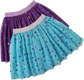 img 1 attached to 👗 DaniChins Girls' Layered Princess Purple Clothing in Skirt & Skort Styles